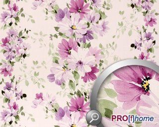 EDEM 907 05 floral wallpaper non woven luxury embossed flower fabric look white violet rose green  10, 65 sqm (114 sqft)    