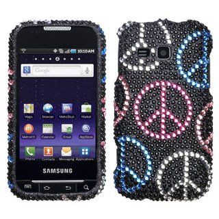 Black Silver Blue Pink Peace Full Diamond Bling Snap on Design Hard Case Faceplate for Metropcs Samsung Galaxy Indulge R910: Cell Phones & Accessories