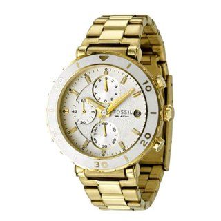 Fossil Women's CH2582 Gold Tone Stainless Steel Bracelet Silver Analog Dial Chronograph Watch Fossil Watches