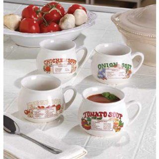 4 Piece Deluxe Soup Mug Set: Soup Bowls: Kitchen & Dining