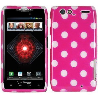 Hot Pink White Polka Dots Hard Case Cover For Motorola Droid Razr Maxx 912M 913 916 Razor Max with Free Pouch: Cell Phones & Accessories