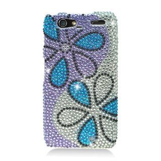Eagle Cell PDMOTXT913S320 RingBling Brilliant Diamond Case for Motoroal Droid Razr Maxx XT913   Retail Packaging   Blue Flower: Cell Phones & Accessories