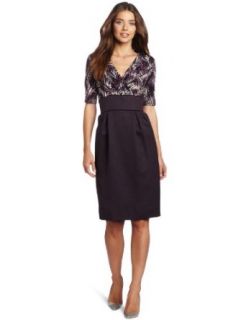 Danny & Nicole Women's Mock Two Piece Look Dress, Purple, 18 at  Womens Clothing store: