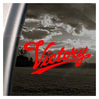 VICTORY MOTORCYCLE Red Decal Car Truck Window Red Sticker: Automotive