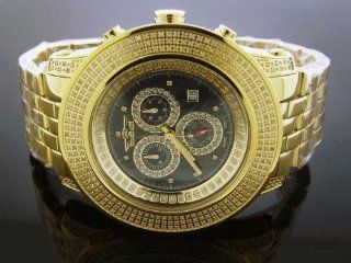 King Master Swiss Movt Round 302 PCS Diamonds 50mm Yellow Gold Watch: Watches