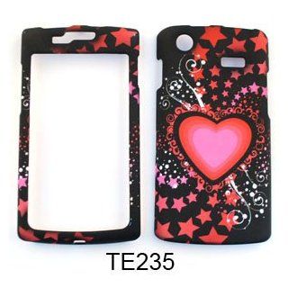 Samsung Captivate i897 Pink Heart and Stars on Black Hard Case/Cover/Faceplate/Snap On/Housing/Protector: Cell Phones & Accessories
