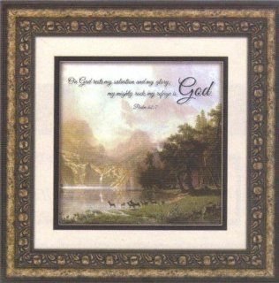 Sierra Nevada Psalm 62:7 Framed Wall Art (20 Inches Wide X 20 Inches High)   Decorative Plaques