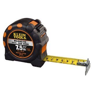 Klein 918 7.5ME RE 7.5 Meter by 1 Inch Power Return Tape Measure with Magnetic Dual End Hook   Construction Rulers  