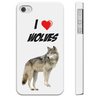 SudysAccessories I Love Heart WLVES iPhone 4 Case iPhone 4S Case   SoftShell Full Plastic Direct Printed Graphic Case: Cell Phones & Accessories