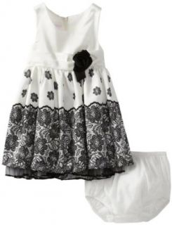 Bonnie Baby Baby Girls Infant Lace Border Dress: Clothing
