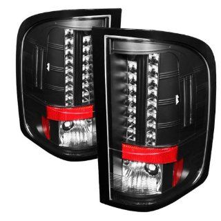 Chevy Silverado 1500/2500/3500 09 10 (With Two Reverse Socket 921 Bulb) LED Tail Lights   Black Automotive