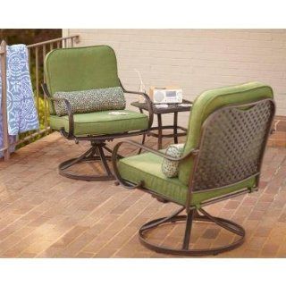 PATIO FURNITURE OUTDOOR LAWN & GARDEN HAMPTON BAY FALL RIVER WITH MOSS CUSHIONS 3 PC : Outdoor And Patio Furniture Sets : Patio, Lawn & Garden