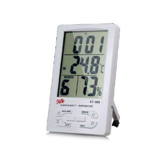 wisedeal KT 903 Household Multifunctional Clock, Temperature & Humidity Meter with Calendar & Alarm (White) with Wisedeal Keychain Gift: Kitchen & Dining