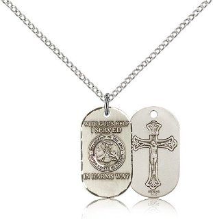 .925 Sterling Silver Army Soldier Gift Medal Pendant 3/4 x 3/8 Inches  M24  Comes with a .925 Sterling Silver Lite Curb Chain Neckace And a Black velvet Box Jewelry