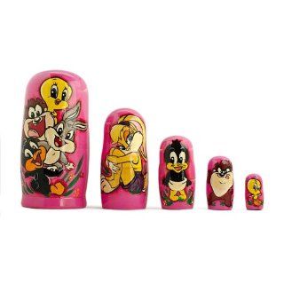 5 pcs/ 5" Baby Looney Tunes Russian Nesting Dolls: Toys & Games