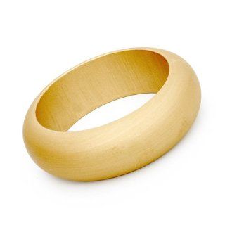 Plain Chunky Wood Bangle Bracelet   Gold: Jewelry