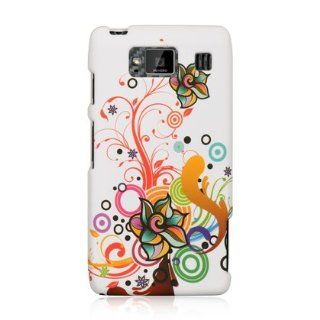 VMG 2 Item Combo Cell Phone Case Cover For Motorola Droid RAZR MAXX HD XT926M Image Design   White Colorful Abstract Floral Flower Hard 2 Pc Plastic Snap On + LCD Clear Screen Saver Protector *** For "RAZR MAXX HD" Model Only ***: Cell Phones &am