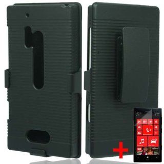 NOKIA LUMIA 928 BLACK RUBBERIZED REVERISBLE COVER BELT CLIP HOLSTER COMBO CASE + SCREEN PROTECTOR from [ACCESSORY ARENA]: Cell Phones & Accessories