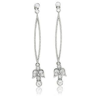 14k White Gold Tear Drop Diamond Earrings (GH, I1 I2, 0.32 carat): Diamond Delight: Jewelry