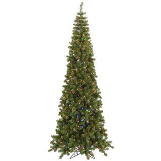 7.5' Pencil Artificial Christmas Tree   Color Changing LED Lights  