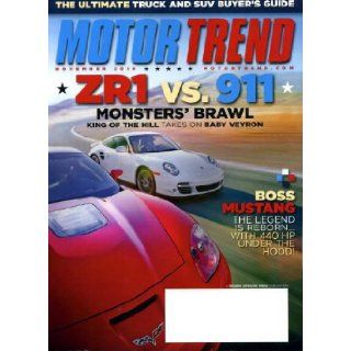 Motor Trend November 2010 Corvette ZR1 vs Porsche 911 on Cover, Ford Mustang Boss 302, Ultimate Truck & SUV Buyer's Guide, Scion tC, Honda Odyssey, Hyundai Equus Motor Trend Magazine Books