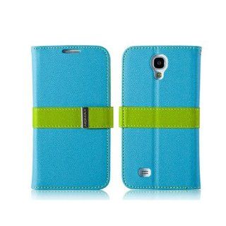 MOMAX New Brand Colorful Wallet Leather Flip Case Cover Stand for Samsung Galaxy S4 I9500 Blue Cell Phones & Accessories