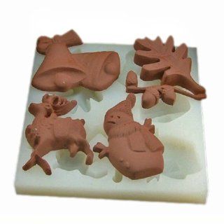 L Zone Christmas Man Deer Molds Silicone Mold Cake Chocolate Mold (Color may varies)   Candy Making Molds