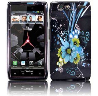 Blue Flower Hard Case Cover for Motorola Droid Razr XT912: Cell Phones & Accessories