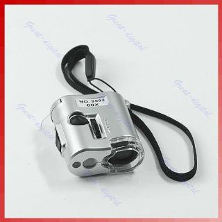 Mini 60x Loupe Microscope Magnifier with LED Uv Light + Currency Detecting: Industrial & Scientific