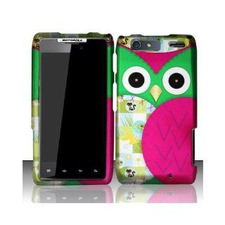 Pink Green Owl Hard Cover Case for Motorola Droid RAZR MAXX XT912: Cell Phones & Accessories