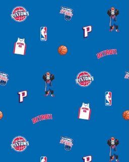 Detroit Pistons NBA Basketball Blue Print Fleece Fabric by the Yard s035pistonss