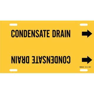 Brady 4036 H Brady Strap On Pipe Marker, B 915, Black On Yellow Printed Plastic Sheet, Legend "Condensate Drain": Industrial Pipe Markers: Industrial & Scientific
