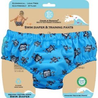 Charlie Banana Swim Diaper & Training Pants   Robot Boy   L : Infant And Toddler Training Underwear : Baby