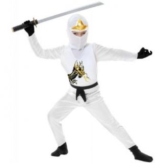 Ninja Avenger II with Armor Children's White Costume Clothing