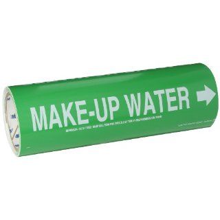 Brady 15552 Roll Form Pipe Markers, B 946, 12" X 30', White On Green Pressure Sensitive Vinyl, Legend "Make Up Water": Industrial Pipe Markers: Industrial & Scientific