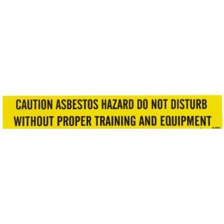 Brady 97628 Asbestos Warning Pipe Markers, B 946, 2 1/4" Height X 14" Width, Black On Yellow Pressure Sensitive Vinyl, Legend "Caution Asbestos Hazard Do Not Distrub Without Proper Training And Equipment": Industrial Pipe Markers: Indus