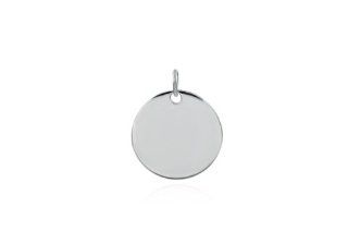 Sterling Silver 925 Engravable Round Tag Pendant: Jewelry