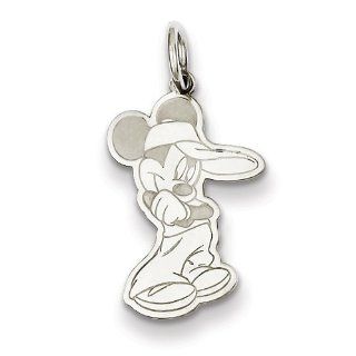 Disney Collection   .925 Sterling Silver Disney Mickey Mouse Charm: Pendants: Jewelry
