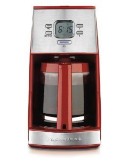 Hamilton Beach Ensemble 12 Cup Coffeemaker with Glass Carafe, Red: Kitchen & Dining