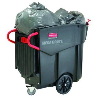 Rubbermaid Commercial Executive Series FG9W7300BLA 120 Gallon Mega Brute Mobile Waste Collector, 52 1/2" Length x 27 1/2" Width x 42 1/2" Height: Industrial & Scientific