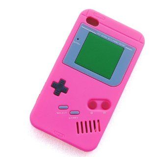 ke for Apple iPod Touch 4 Hot Pink Gameboy Game Boy Silicone Case Soft Skin Cover : MP3 Players & Accessories