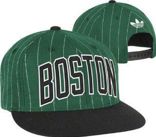 NBA adidas Boston Celtics Green Black Pinstripe Snapback Adjustable Hat : Sports Fan Baseball Caps : Sports & Outdoors