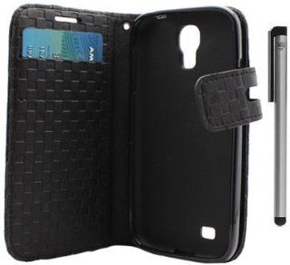 For Samsung Galaxy S4 IV i9500 Deluxe Leather Design Wallet Diary Card Holder Cover Case with ApexGears Stylus Pen (Black): Cell Phones & Accessories