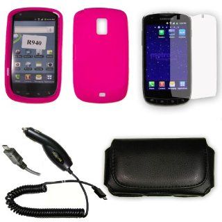 (5 Pack Combo) SAR940.SKHP.10R2.10.P45.73 Samsung Lightray 4G R940 Hot Pink Silicone Skin Case / Rubber Soft Sleeve Protector Cover + 2X Clear Screen Protector Shield + Plug in Car Charger + Horizontal Premium Pouch + Live My Life Wristband: Electronics