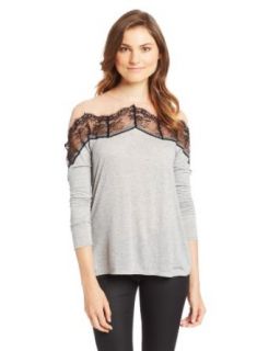 Heather Women's Long Sleeve Chevron Lace Top, Light Heather Grey, Medium at  Womens Clothing store: Fashion T Shirts