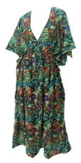 La Leela V Neck With Lace Likre Marbel Printed Night Gown Long Kaftan Caftan at  Womens Clothing store