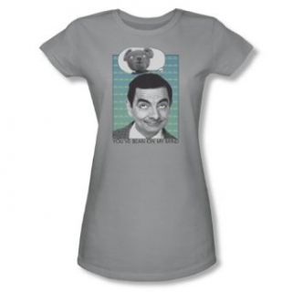 Mr Bean   Womens On My Mind T Shirt In Silver: Novelty T Shirts: Clothing