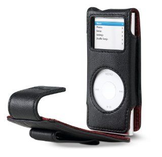 Belkin Esquire Napa Leather Flip Case for iPod nano 1G (Black/Red)   Players & Accessories