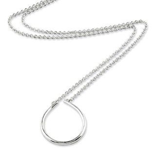 Sterling Silver 17inch Polished Oval Charm Holder Necklace. Metal Wt  5.19g: Jewelry
