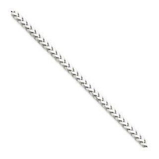 14k Gold White Gold 3.0mm Round Diamond cut Franco Chain 9 Inches: Link Bracelets: Jewelry